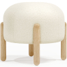 Buy Low Stool Upholstered in Bouclé - Round White 61251 at MyFaktory